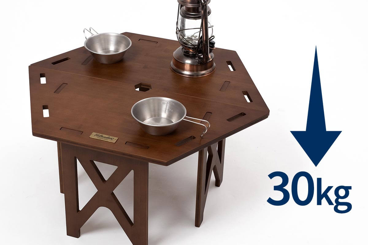 ヘキサゴンテーブル RAN 組立式 収納袋付 キャンプ ベランピング