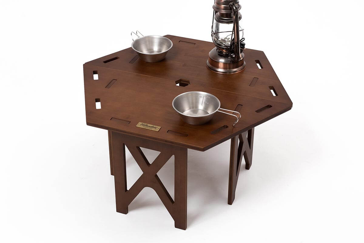 新品未使用！ヘキサゴンテーブルBIG ハイランダー　廃盤品！ ヘキサゴンテーブル RAN 組立式 収納袋付 キャンプ ベランピング