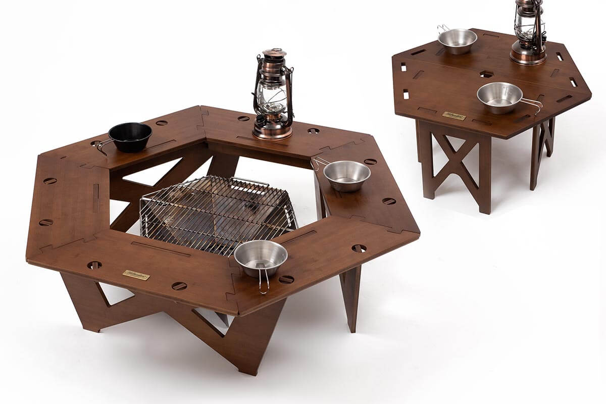 ハイランダー　ヘキサゴンテーブルセット ヘキサゴンテーブル DANRANセット アウトドア 焚き火テーブル