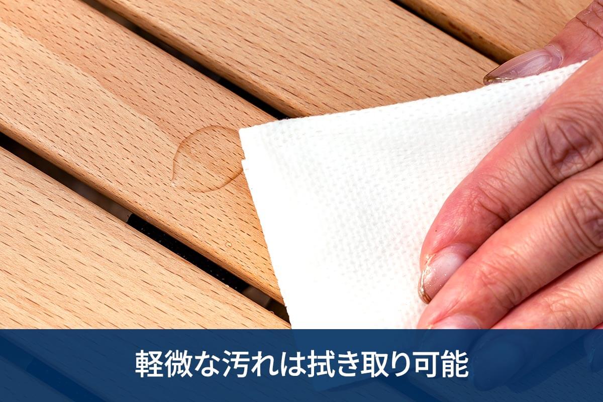 軽微な汚れは拭き取り可能