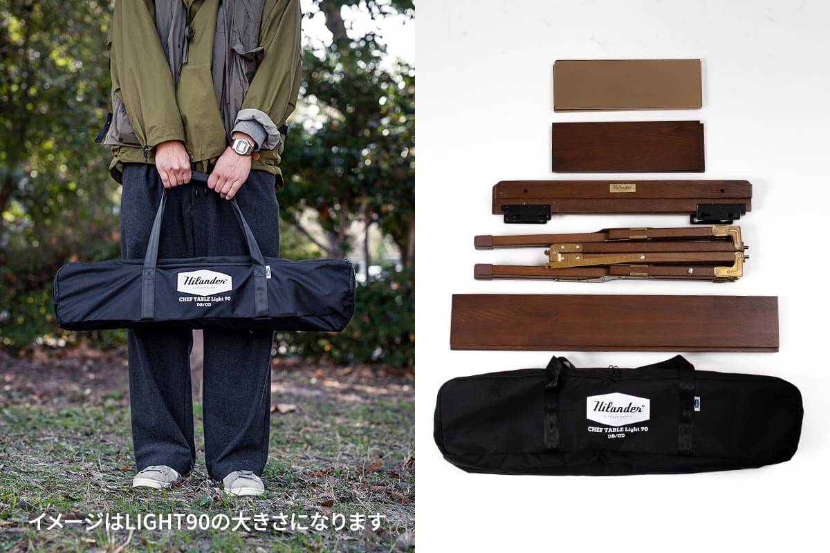 テーブルは分解できるため収納時のコンパクト性◎