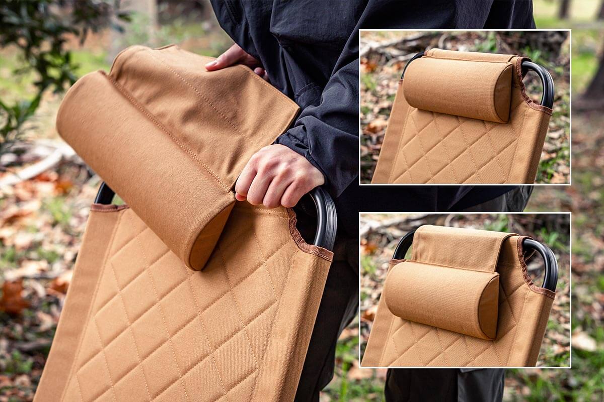 ヘッドレスト付き＆高さ調整が可能