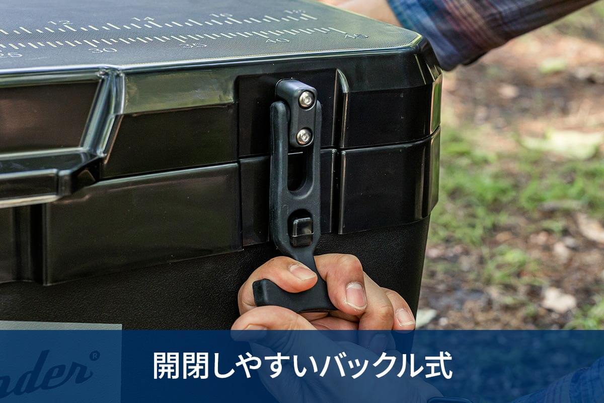 開閉しやすいバックル式