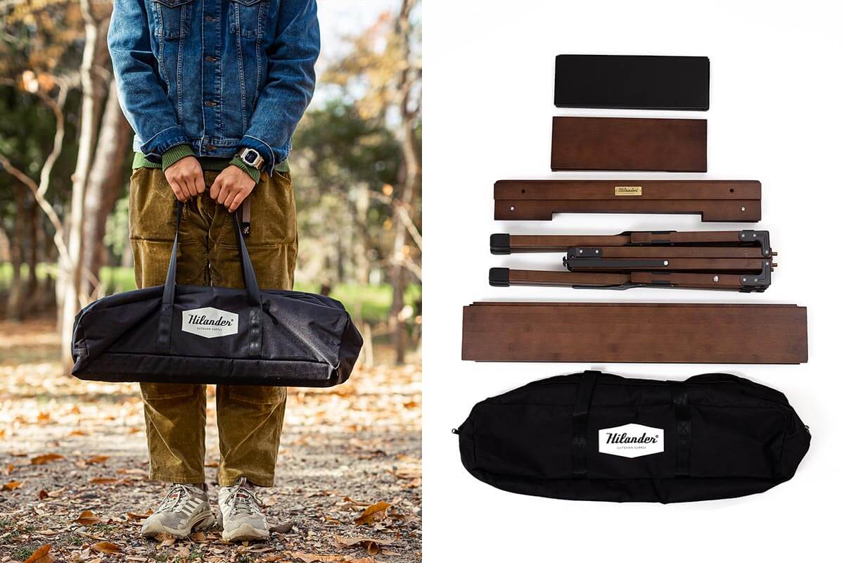 ウッドロールトップテーブルにも負けないコンパクトさを実現