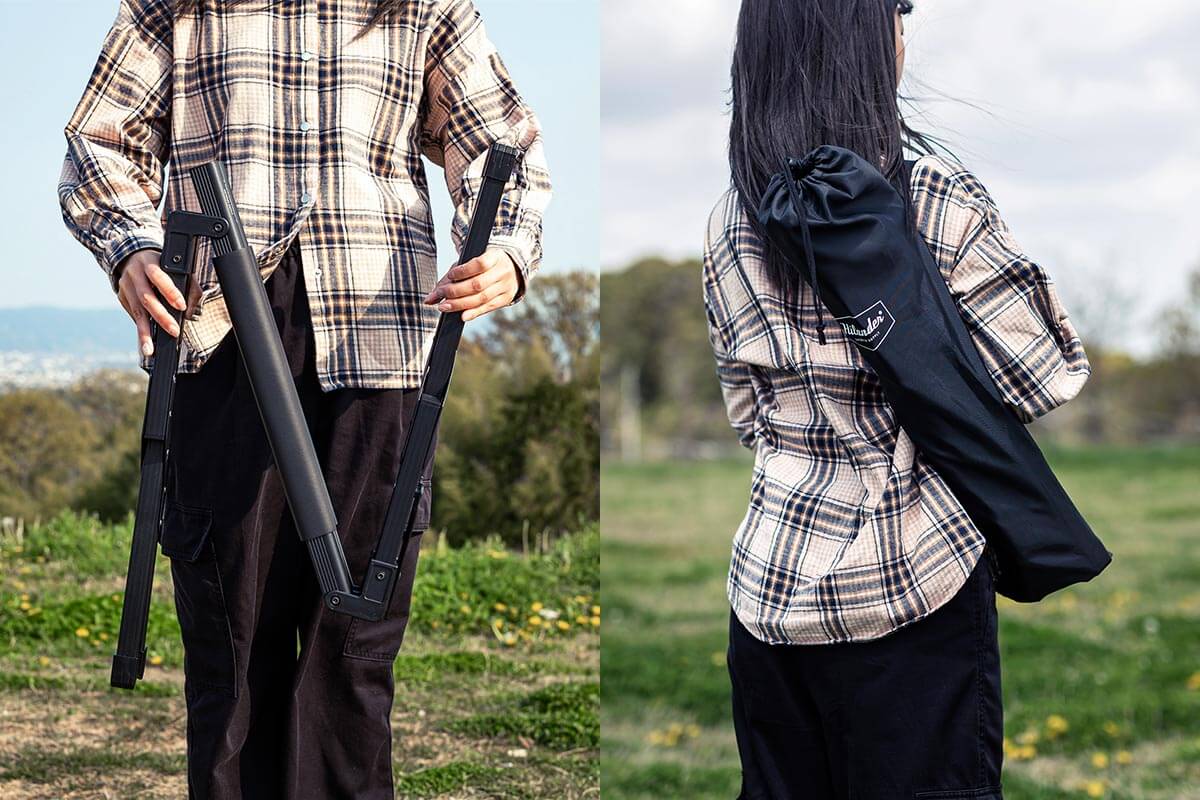 重量わずか1.5kg。持ち運びやすいスタンドです