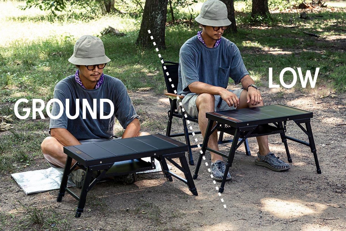 高さ2段階調節で、語り合う場所はもっと自由に