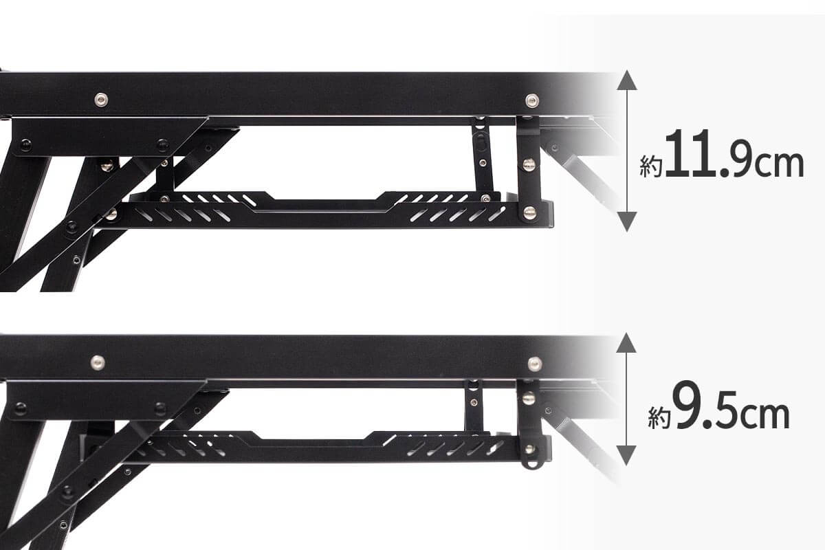 バーナーデッキ（コンロラック）は高さ調節が可能