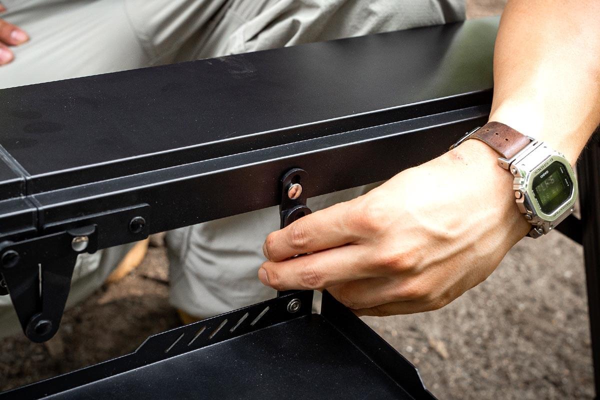 バーナーデッキは高さ調節が可能