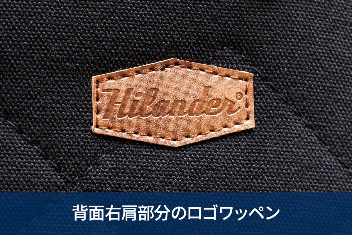 背面右肩部分のロゴワッペン