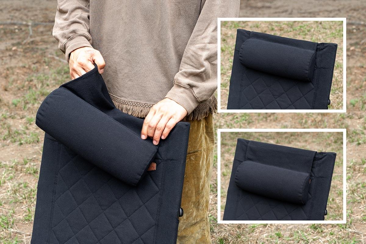 ヘッドレスト付き＆高さ調整が可能