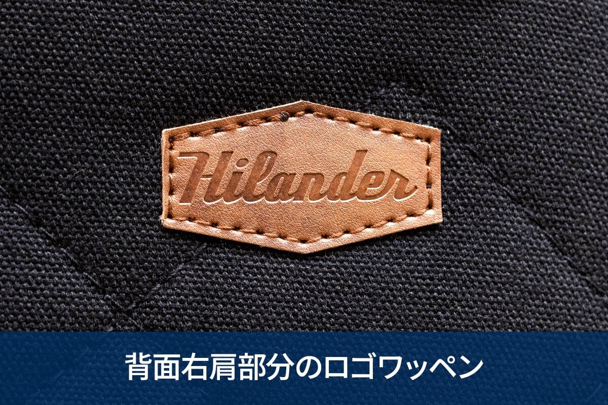 背面右肩部分のロゴワッペン